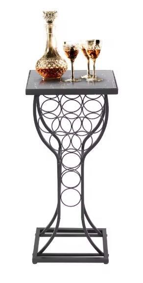 Wijntafel met Marmer – Wijnrek voor 11 Flessen & Opbergruimt, Huis en Inrichting, Keuken | Keukenelementen, Nieuw, Verzenden