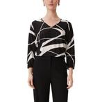 Comma Gedessineerde blouse met v-halslijn en allover-patroon, Verzenden, Nieuw