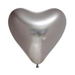 Hartjes Ballonnen Zilver 30cm 6st, Verzenden, Nieuw
