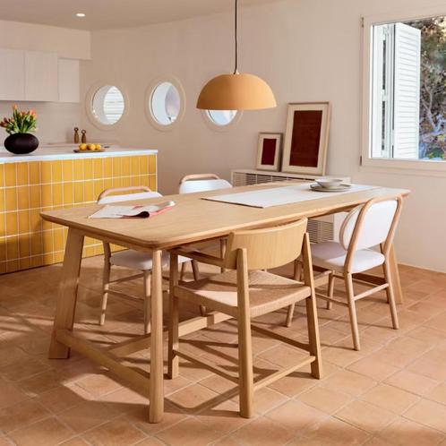 *WOONWINKEL* Kave Home Idun Eiken Design Eettafel 220 X 100, Huis en Inrichting, Tafels | Eettafels, Nieuw, Verzenden