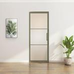 Stalen Taatsdeur - Olijfgroen - 3 Vlaks - Mat glas, 80 tot 100 cm, Overige typen, Nieuw, Metaal