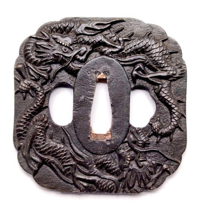 Draak tsuba - Japan - Edo Periode (1600-1868), Antiek en Kunst, Antiek | Overige Antiek