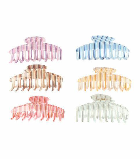 Haarspeld Klemmen Set Retro Streep Print 10cm Color, Sieraden, Tassen en Uiterlijk, Uiterlijk | Haarverzorging