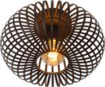 Lucide MANUELA - Plafonnière - Ø 39,5 cm - 1xE27 - Zwart, Huis en Inrichting, Verzenden, Zo goed als nieuw
