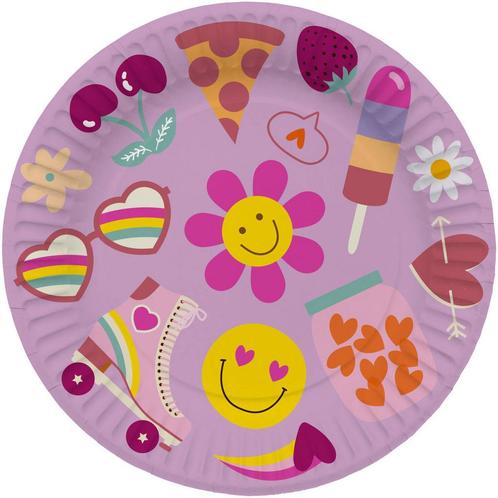 Emoij Borden Papier 23cm 8st, Hobby en Vrije tijd, Feestartikelen, Nieuw, Verzenden