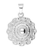 Zilveren Zeeuwse knop knoop 23 mm. ketting hanger, Verzenden, Nieuw