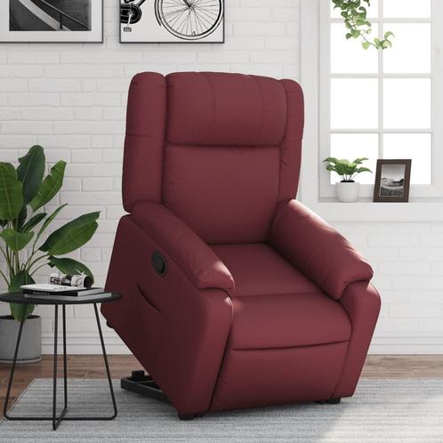 vidaXL Sta-op-stoel kunstleer wijnrood, Huis en Inrichting, Fauteuils, Nieuw, Verzenden