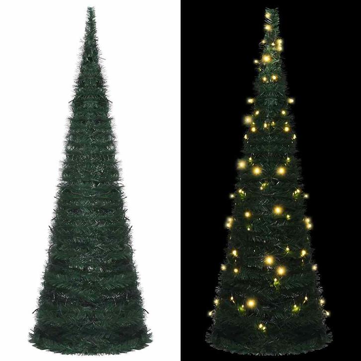 vidaXL Kunstkerstboom met verlichting pop-up 180 cm groen, Diversen, Kerst, Nieuw, Verzenden