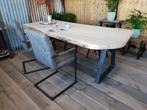 boomstam tafel boomstam blad tafel top robuuste eiken tafels, Huis en Inrichting, 200 cm of meer, 50 tot 100 cm, Nieuw, Rechthoekig