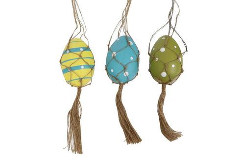 Macrame eihangers blauw mix handmade 3 verschillende, Hobby en Vrije tijd, Knutselen, Nieuw, Ophalen of Verzenden