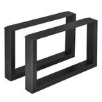 Stalen onderstel set van 2 U tafelpoot 64x40 cm zwart [en.ca, Verzenden, Nieuw