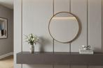 Wandspiegel PORTRAIT 75 cm rond aluminium goud - 48237, Huis en Inrichting, Woonaccessoires | Spiegels, Ophalen of Verzenden, Nieuw
