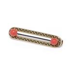 Broche Franse Vintage 18 karaats gouden bar broche met