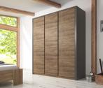 Kledingkast Monaco - Eiken - Grijs - 166 cm, Huis en Inrichting, Kasten | Vitrinekasten, Verzenden, 150 tot 200 cm, Nieuw, 150 tot 200 cm