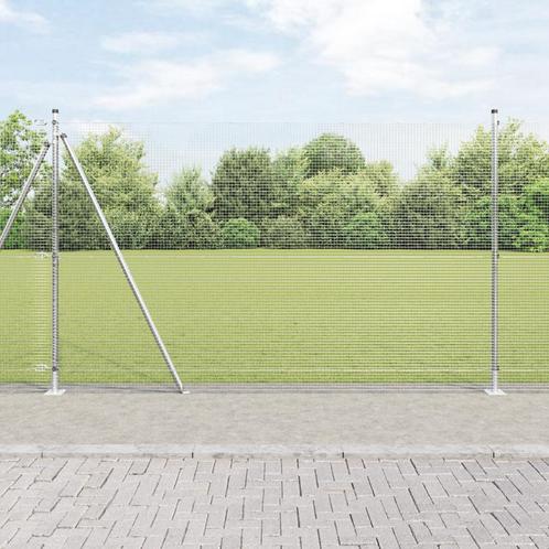 vidaXL Gelaste Draad Schutting met 13 Flenspalen 1.5x50 m, Tuin en Terras, Schuttingen, Nieuw, IJzer, Verzenden