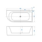 Ligbad Best Design Munster Half Vrijstaand 180x80 Rechts, Doe-het-zelf en Verbouw, Ophalen of Verzenden, Nieuw