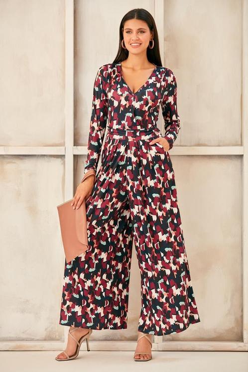 Wrap Culotte Jumpsuit in Print - S, Kleding | Dames, Jumpsuits, Nieuw, Verzenden