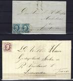 Nederland 1852 - Zeer mooie briefomslagen eerste emissie, Postzegels en Munten, Postzegels | Nederland, Gestempeld