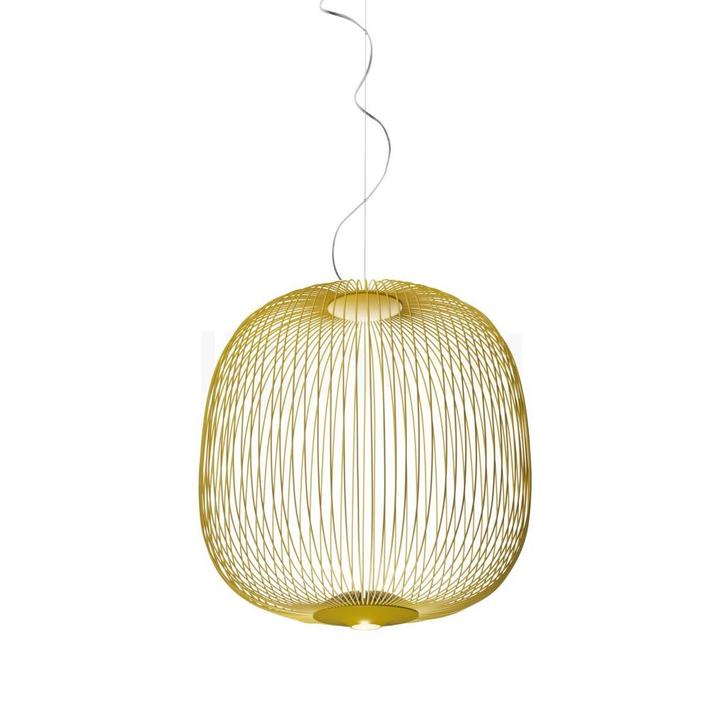 Foscarini Spokes 2 Sospensione LED, goud - media - schakelba, Huis en Inrichting, Lampen | Hanglampen, Nieuw, Verzenden