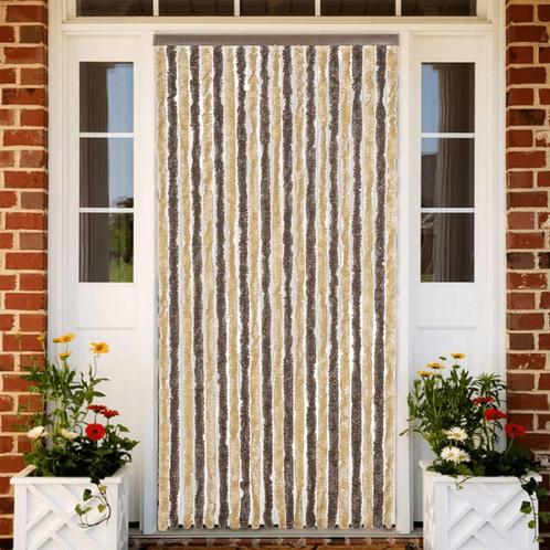 vidaXL Vliegengordijn 90x200 cm chenille donkerbruin en, Huis en Inrichting, Stoffering | Gordijnen en Lamellen, Bruin, Nieuw