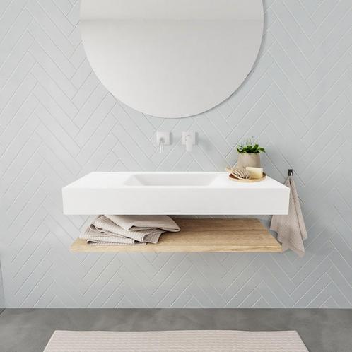 Badkamermeubel BWS Ibiza 100 cm met Washed Oak Planchet, Doe-het-zelf en Verbouw, Sanitair, Bad, Nieuw, Ophalen of Verzenden