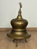 Vuurpot - Messing, Koper - met een figuurlijke knop