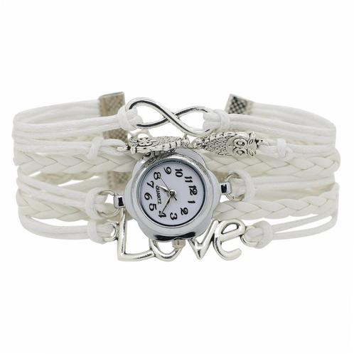 Fako® - Armband Horloge - Multi Infinity Uiltjes Love - Wit, Sieraden, Tassen en Uiterlijk, Horloges | Dames, Verzenden