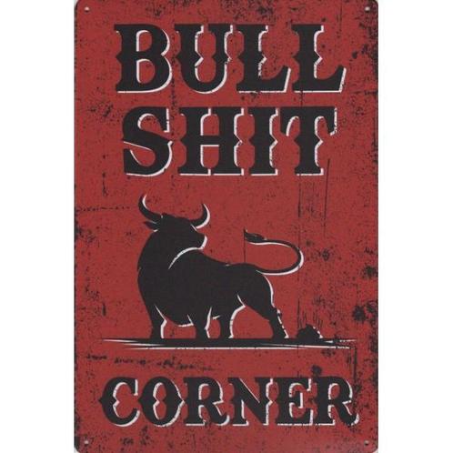 Wandbord -  Bull Shit Corner, Huis en Inrichting, Woonaccessoires | Wanddecoraties, Nieuw, Ophalen of Verzenden