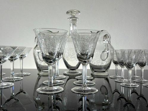 Drinkservies - Oud Frans glaswerk - Kristal, Antiek en Kunst, Antiek | Meubels | Tafels