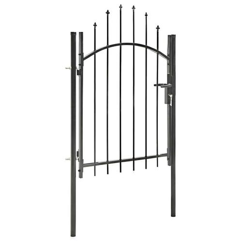 vidaXL Poort 1x1,75 m staal zwart, Tuin en Terras, Tuinpoorten, Nieuw, Verzenden