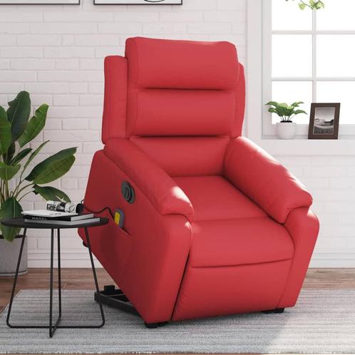vidaXL Sta-op-massagestoel elektrisch kunstleer rood, Huis en Inrichting, Fauteuils, Nieuw, Verzenden