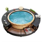 vidaXL Hottub-ombouw poly rattan zwart, Tuin en Terras, Verzenden, Nieuw