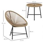 3-delige Balkonset met Acapulco Stoelen en Glazen Tafel, Verzenden, Nieuw