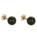 Oorbellen - 18 karaat Geel goud - 7.50ct. tw. Jade, Sieraden, Tassen en Uiterlijk, Oorbellen, Nieuw