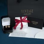 Gouden vintage oorstekers met granaat 14 krt, Sieraden, Tassen en Uiterlijk, Oorbellen, Ophalen of Verzenden, Nieuw