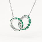 Zonder minimumprijs - Halsketting Verguld Smaragd - 18K goud, Sieraden, Tassen en Uiterlijk, Kettingen, Nieuw