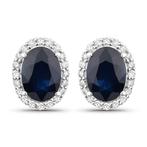 Oorbellen - 14 karaat Witgoud - 2.35ct. tw. Saffier -, Nieuw