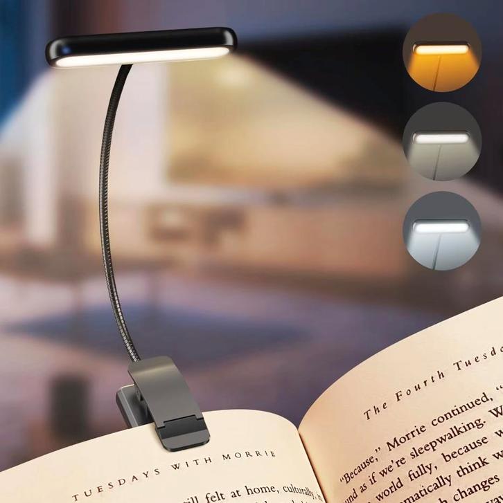 14 LED Boek Licht met Clip | Oplaadbaar, dimbaar, 3 kleuren, Huis en Inrichting, Lampen | Overige, Nieuw, Verzenden