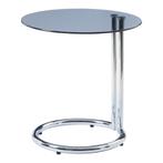 Bijzettafel Ylivieska rond 46x45 cm chroom en grijs glas [en, Huis en Inrichting, Tafels | Bijzettafels, Verzenden, Nieuw