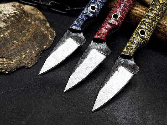 Keukenmes - Kitchen knife set - Leren tas inbegrepen - Hout,, Antiek en Kunst, Antiek | Keukenbenodigdheden