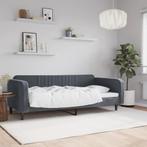 vidaXL Slaapbank 100x200 cm fluweel donkergrijs, Huis en Inrichting, 100 cm, Eenpersoons, Verzenden, Nieuw