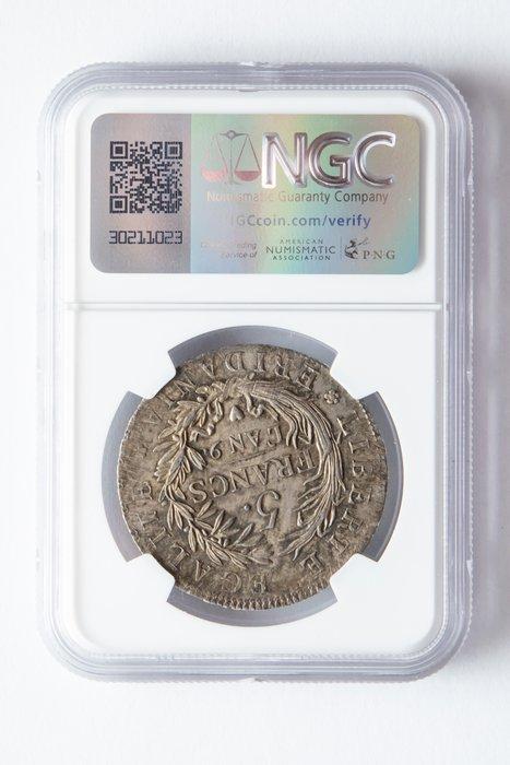 Italië, Subalpine Republiek 5 Francs An 9 (1800-1801), Postzegels en Munten, Munten | Europa | Niet-Euromunten