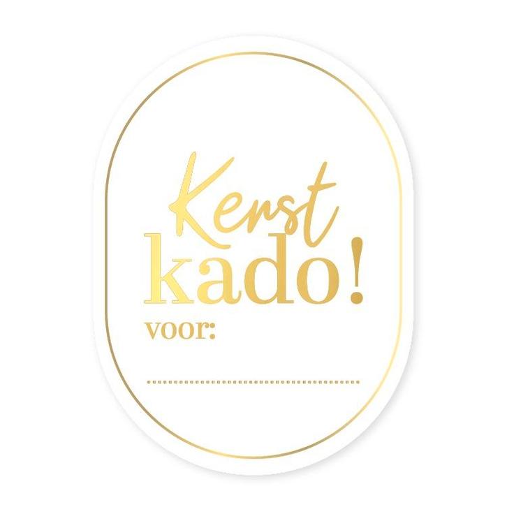 30x Sticker Kerst Kado! voor: .... - Goudfolie -, Diversen, Cadeauverpakkingen, Verzenden