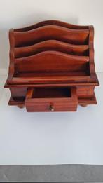 Brievenhouder - Elegante houten bureau organizer met lade –, Antiek en Kunst