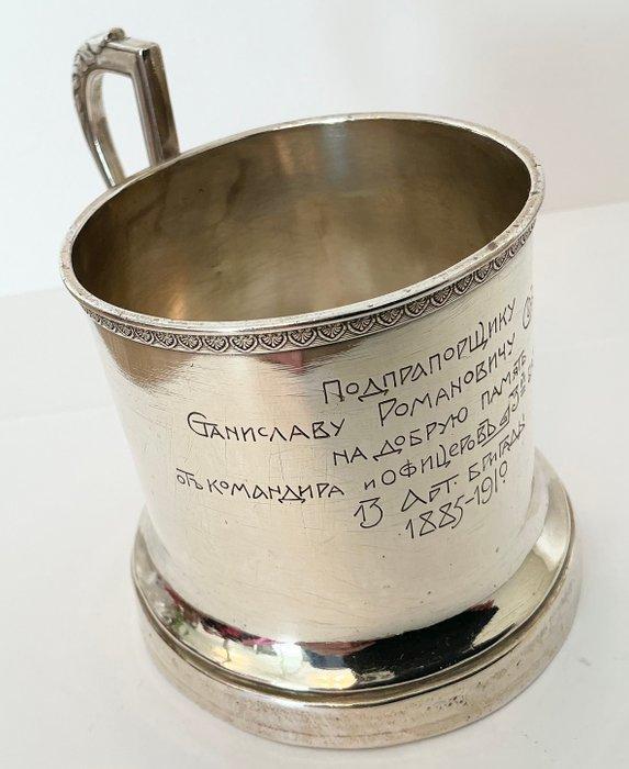Beker - .875 (84 Zolotniki) zilver - Theeglashouder, Antiek en Kunst, Antiek | Goud en Zilver