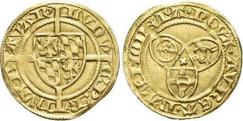 Goud-goudgulden o Jahr 1441 Pfalz-kurlinie Ludwig Iv 1436..., Postzegels en Munten, Munten | Europa | Niet-Euromunten, Verzenden