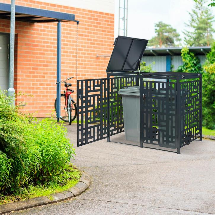 Containerombouw Bernalda voor 2 containers 240L antraciet ca, Huis en Inrichting, Woonaccessoires | Prullenbakken, Verzenden