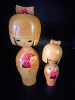 Kojo Tanaka - Beeldje, mooie creatieve kokeshi set met rode, Antiek en Kunst
