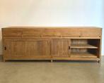 Dressoir teakhout 250cm, strak model, op voorraad; Indoteak, Nieuw, 25 tot 50 cm, 200 cm of meer, Teakhout