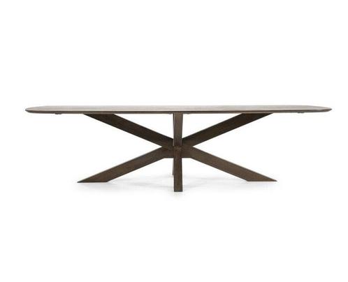 Eettafel Nikki Deens ovaal Mangohout 280x100cm - bruin |, Huis en Inrichting, Tafels | Eettafels, Nieuw, Ophalen of Verzenden